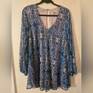Show Me Your Mumu Donna Michelle Tunic Mini Dress Santorini Splash Size Medium